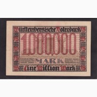 1 000 000 марок 1923г. Штутгарт. Х 018272. Германия