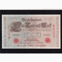 1000 марок 1910г. 1817375L. Красная печать. Германия