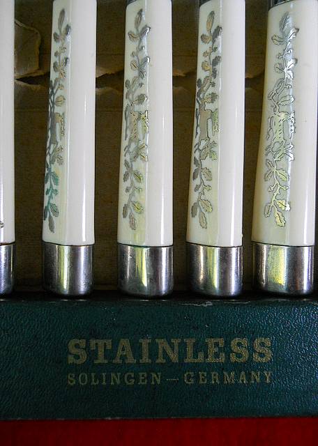 Фото 5. Винтажный набор из шести ножей Solingen