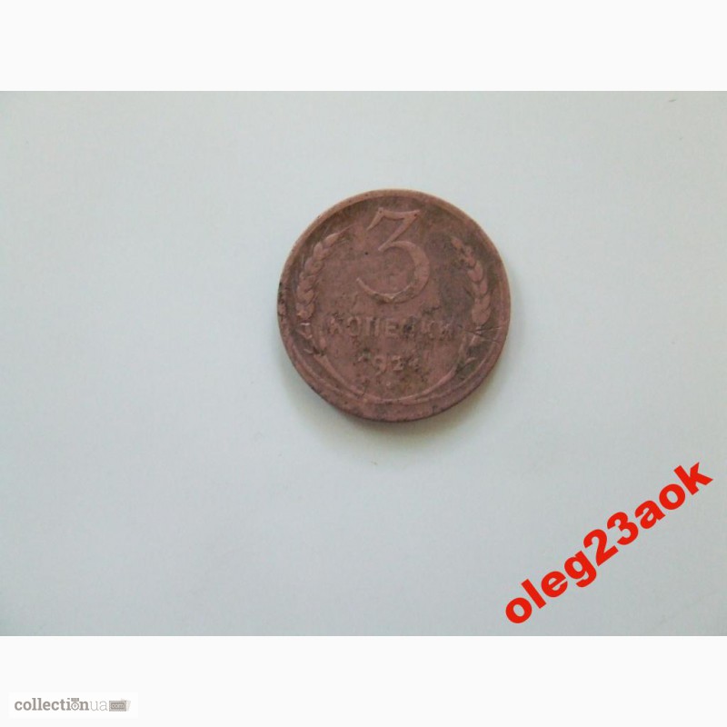 Фото 2. Медная монета 3 копейки 1924 года