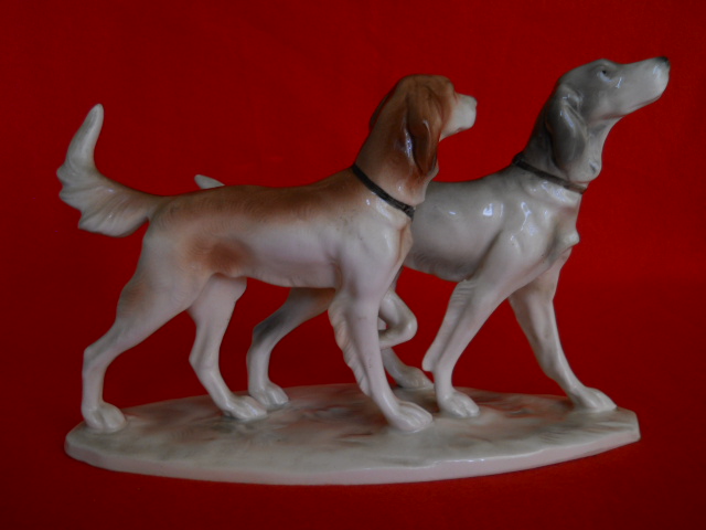 Фото 6. Винтажная фарфоровая статуэтка Охотничьи собаки
