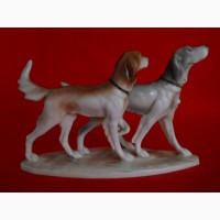 Винтажная фарфоровая статуэтка Охотничьи собаки