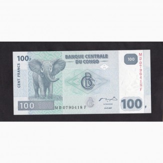 100 франков 2007г. Конго. MD0790418F. Пресс