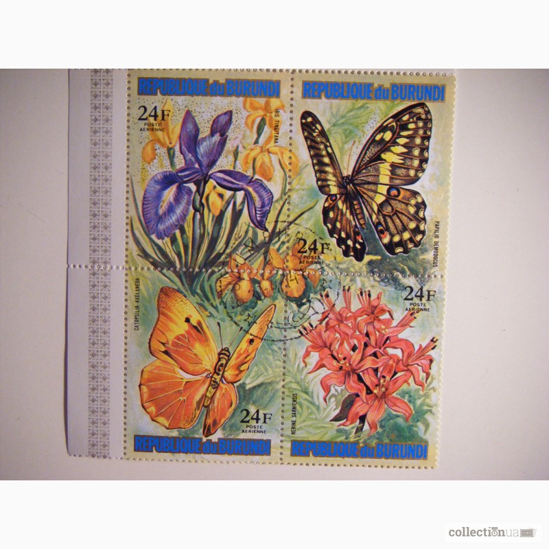 Фото 9. Продам почтовые марки флора- лекарственные растения, бабочки Бурунди