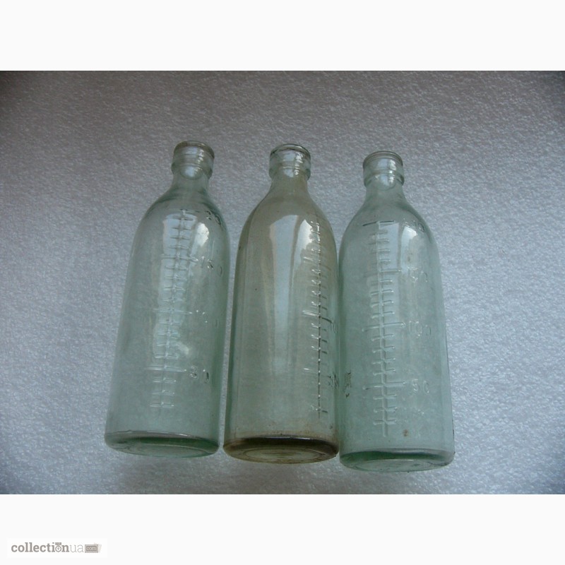 Фото 2. Три мерные бутылочки детского питания СССР, стекло, 60-70гг