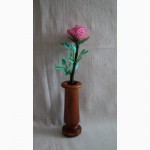 Роза с бисера в вазе