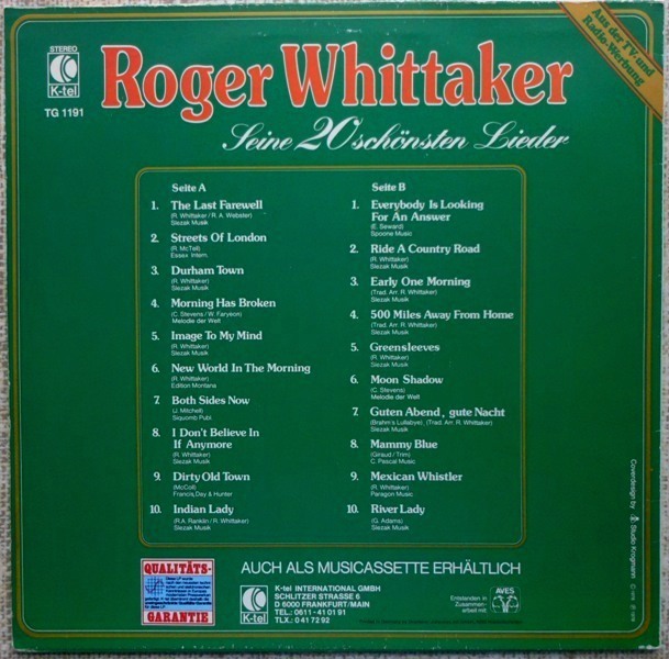 Фото 4. Roger Whittaker/ Роджер Уиттакер - Seine 20 Schönsten Lieder