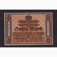 10 марок 1923г. A.S.R. BR. 71926* Брауншвейг. Германия. Пресс