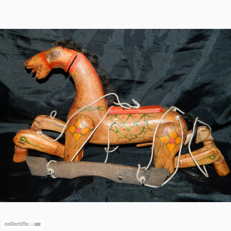 Фото 2. Антикварная Старинная Деревянная Игрушка Лошадь