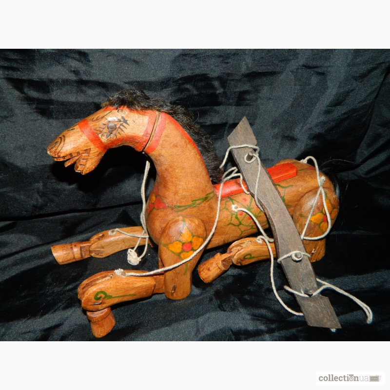Фото 6. Антикварная Старинная Деревянная Игрушка Лошадь