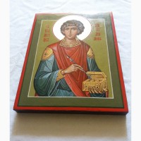 Икона Святой великомученик Пантелеймон целитель. Письмо темперой, ручная работа