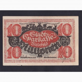 10 000 000 марок 1923г. Билефельд. Германия