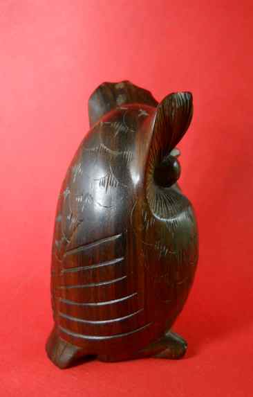 Фото 5. Винтажная деревянная статуэтка Балийской совы
