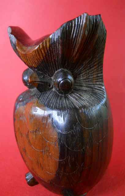 Фото 8. Винтажная деревянная статуэтка Балийской совы