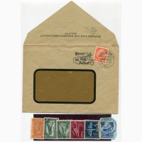 Комплект ІІІ Райх - конверт банку+марки авіа-пошти