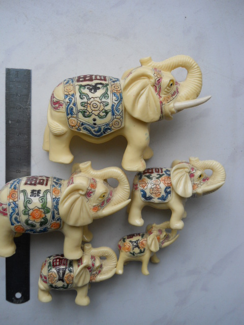 Фото 13. Пять Индийских слонов с ручной росписью
