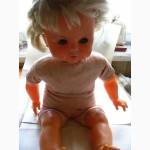 Большая кукла ГДР, времён СССР, папье-маше, винил, 60см