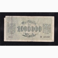 1 000 000 марок 1923г. Плауен. 325299. Германия. Европа