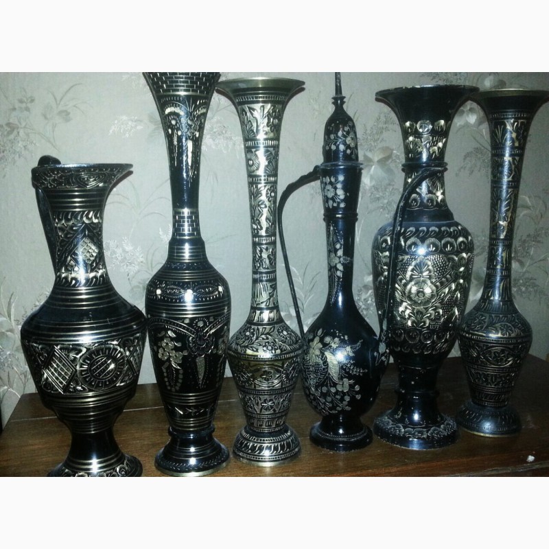 Фото 2. Коллекция бронзовых Индийских ваза кувшин кумган