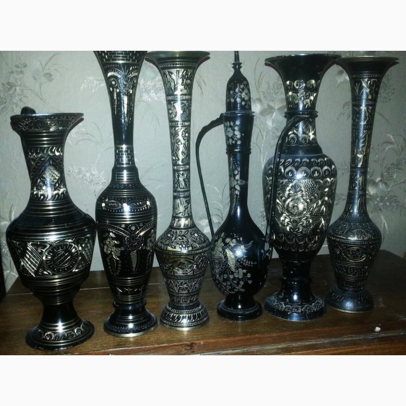 Фото 4. Коллекция бронзовых Индийских ваза кувшин кумган