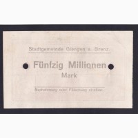 50 000 000 марок 1923г. C. 2002. Гинген-ан-дер-Бренц. Германия