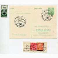 Комплект поштівка+марки ІІІ Райх 1937 р