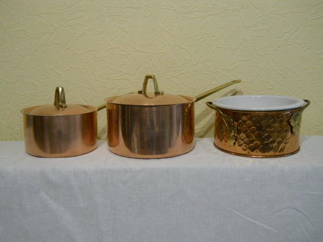 Фото 2. Винтажный набор медно-стальной посуды