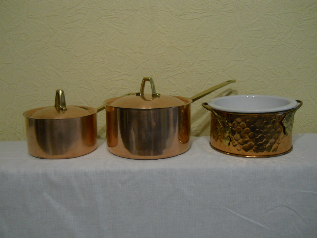 Фото 3. Винтажный набор медно-стальной посуды