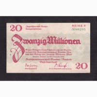 20 000 000 марок 1923г. Дрезден. В 80295. Германия