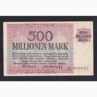 500 000 000 марок 1923г. Н 080042. Хамборн. Германия