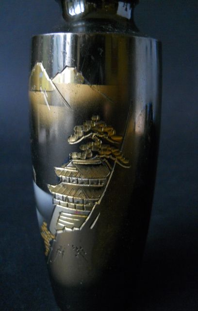 Фото 13. Винтажная Японская ваза из смешанного металла с пейзажем Фудзи