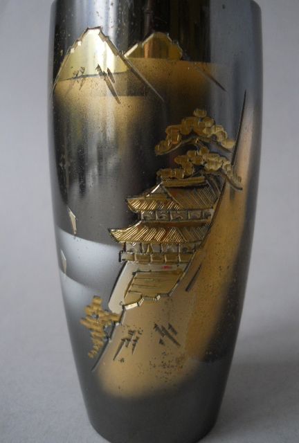 Фото 16. Винтажная Японская ваза из смешанного металла с пейзажем Фудзи