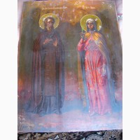 Икона Св. Мученица Анна и Св. Пр. Василий исповедник 19 век