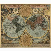 VIP- подарок - Настенная карта Карта мира двух полушарий - Астральная география