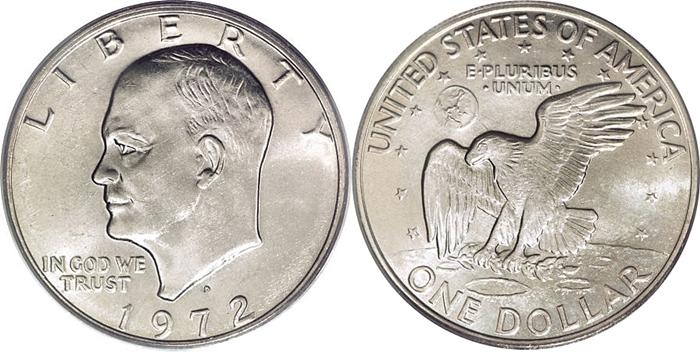 1 доллар 56. Монеты США Эйзенхауэр. США 1 доллар 1972 UNC. Монета Либерти 1972. Долларовая монета размер.