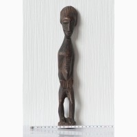 Африканская статуэтка женщина со шрамом на лице из черного дерева эбен