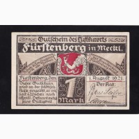 1 марка 1921г. Фюрстенберг Германия