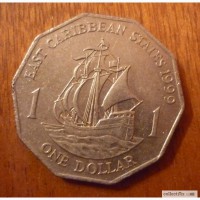 1 доллар Карибские острова