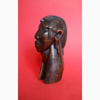 Бюст головы из дерева Американского этнического индейца