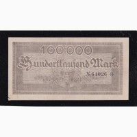 100 000 марок 1923г. 64026. Меране. Германия