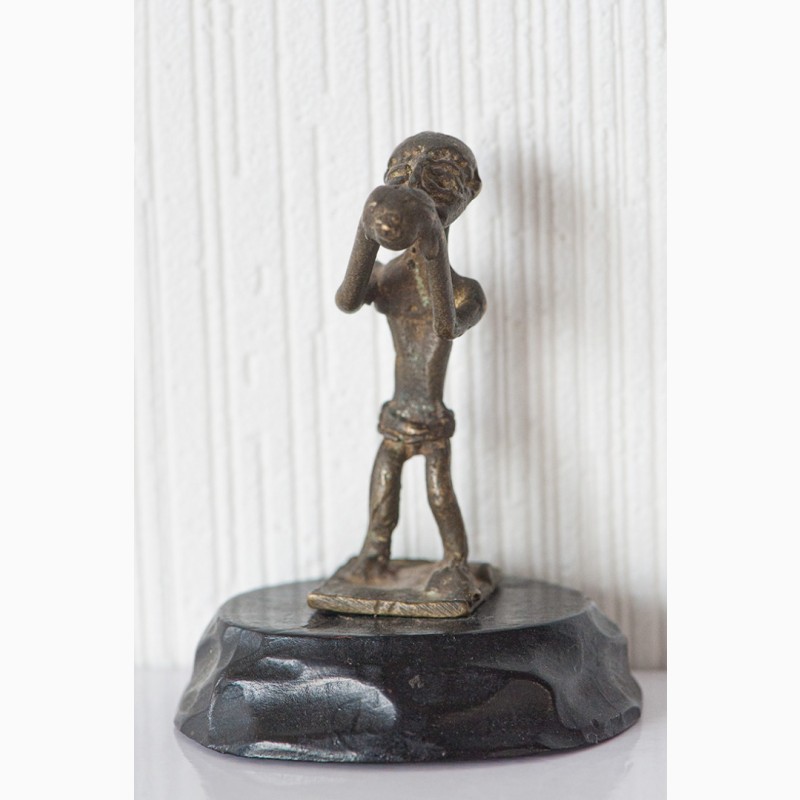 Фото 2. Африканская статуэтка бронзовая фигурка человека народа ашанти (разновесок золотого песка)