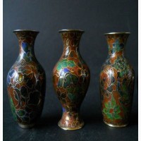 Набор из пяти Китайских винтажных ваз Cloisonne