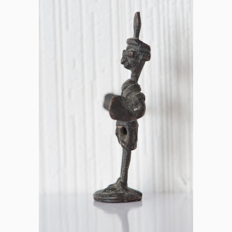 Фото 2. Африканская статуэтка бронзовая фигурка человека народность акан (ашанти)