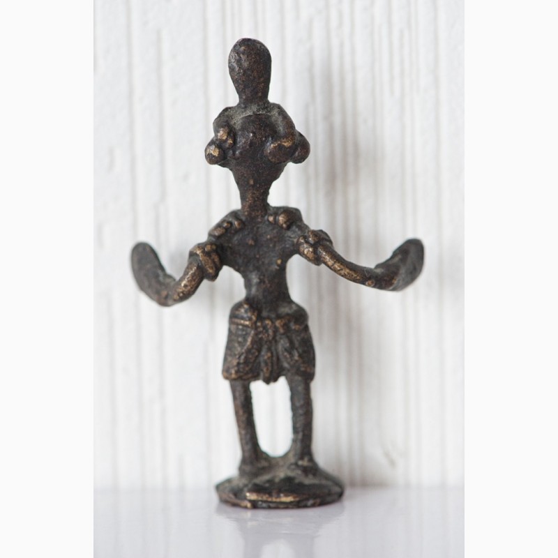 Фото 3. Африканская статуэтка бронзовая фигурка человека народность акан (ашанти)