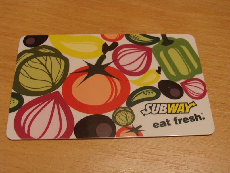Карточка подарочная Subway