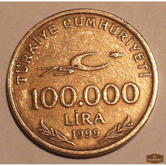 Турецкая монета, 100 000 лир, 1999 года