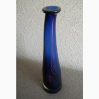 Винтажная ваза из голубого Итальянского стекла