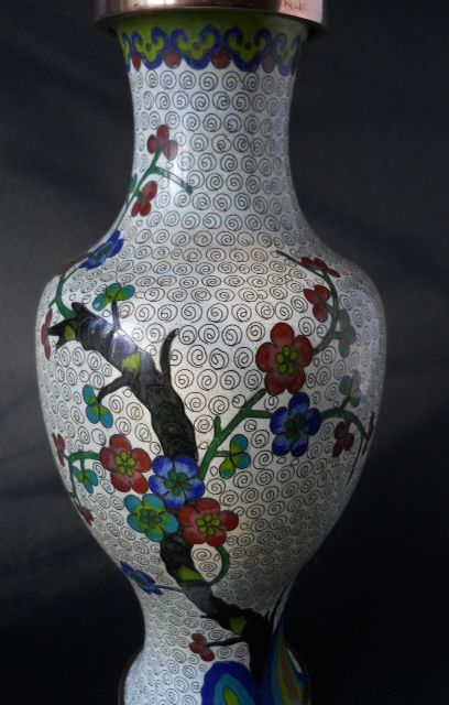 Фото 11. Винтажная Китайская декоративная ваза с изображением сакуры