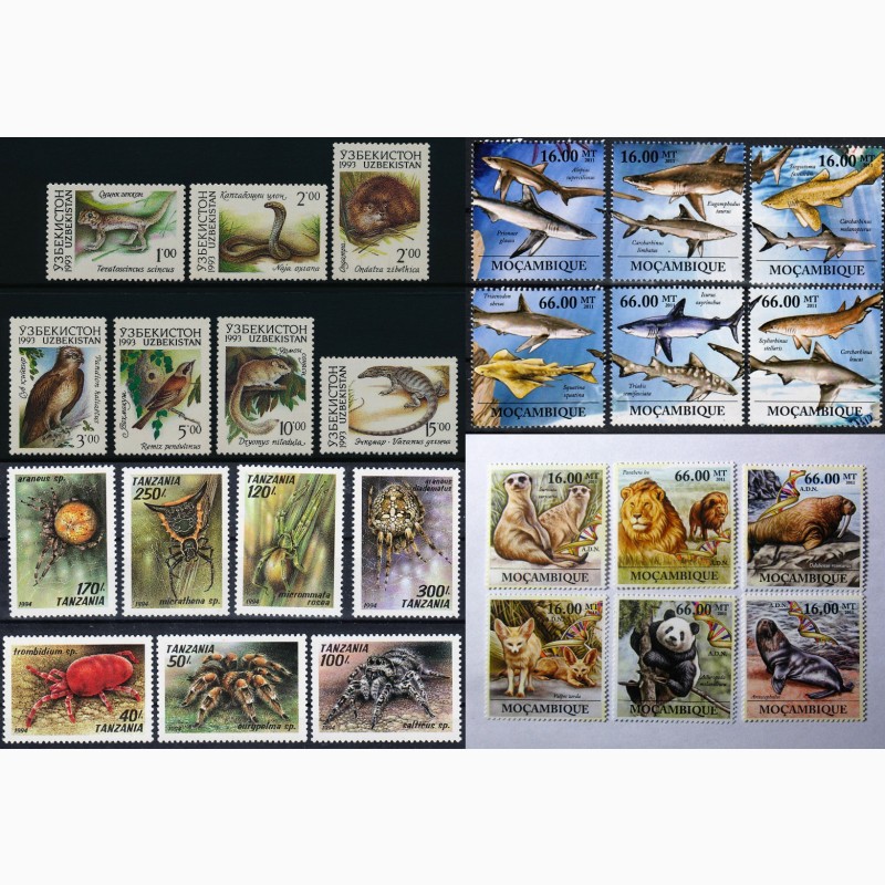 Фото 16. Большая подборка марок фауны, 100 серий