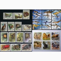 Большая подборка марок фауны, 100 серий